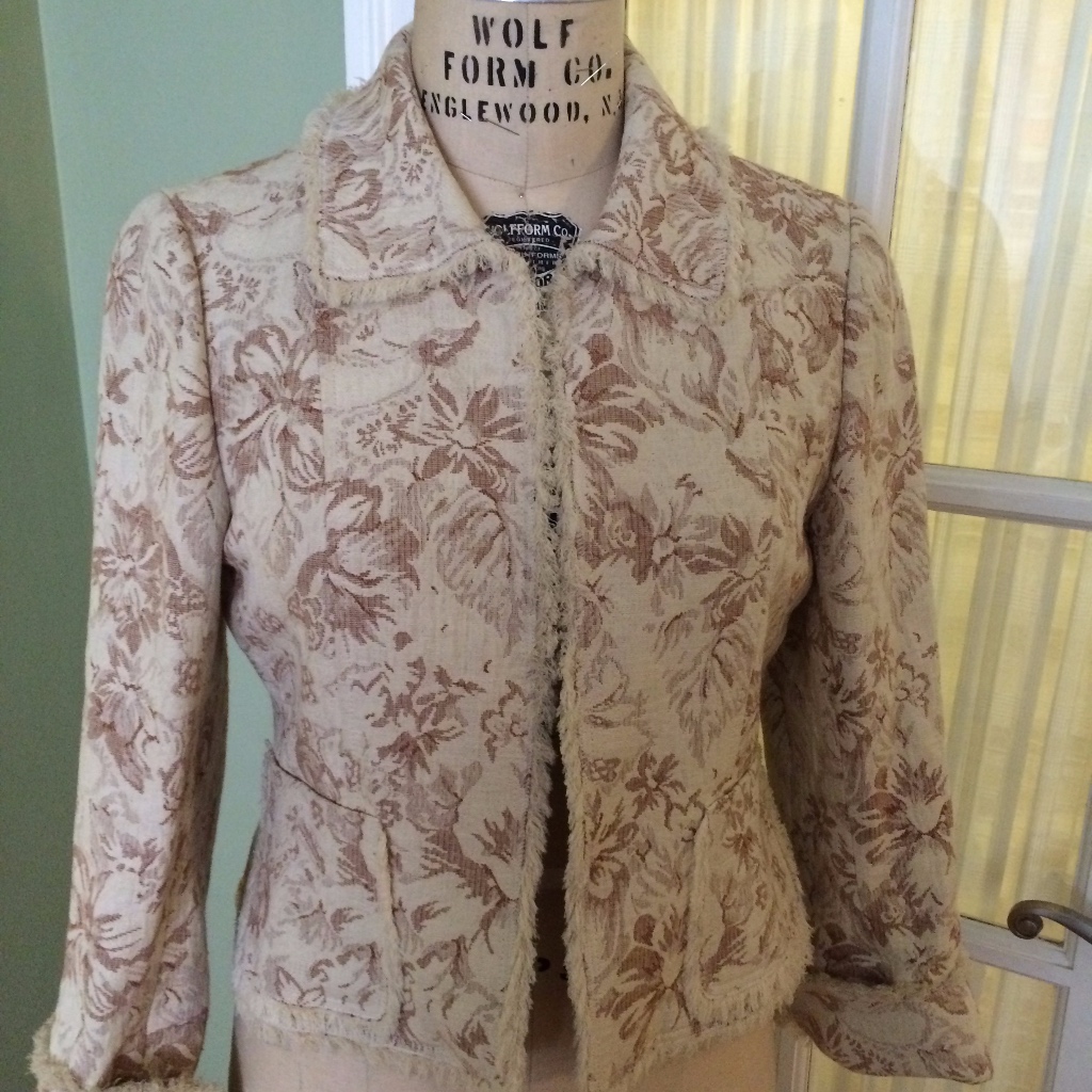 Fringed Jacquard Jacket From Cotton/Hemp